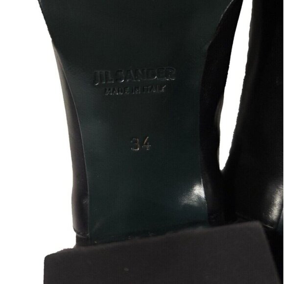 Jil Sander Leather Chelsea Boots 34 US 4 Black New - Picture 6 of 7